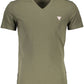 Chic Green Slim Tee with V-Neckline