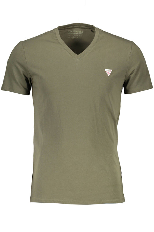 Chic Green Slim Tee with V-Neckline