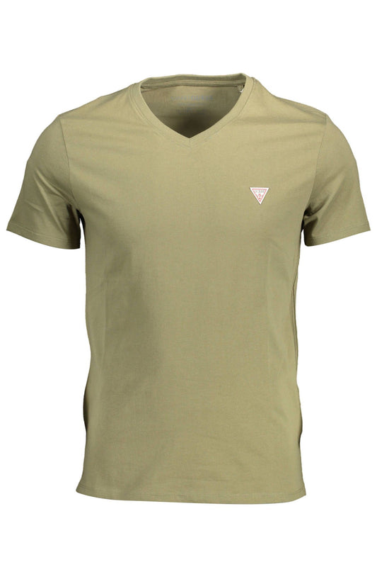Slim Fit V-Neck Organic Tee in Green