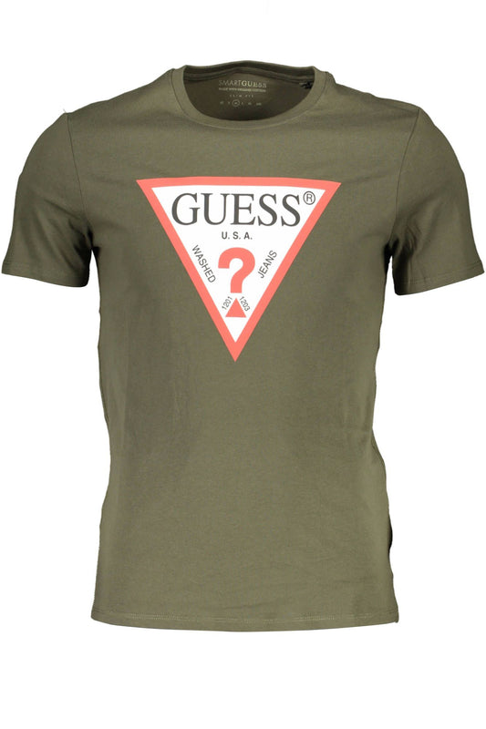 Slim-Fit Green Tee with Iconic Logo