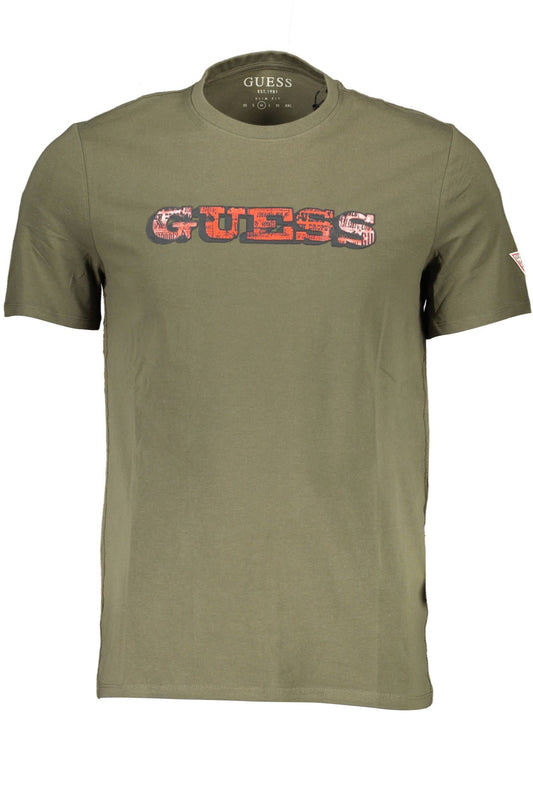 Sleek Slim-Fit Printed Tee in Green