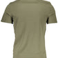 Chic Slim-Fit Green Tee with Logo Accent