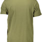 Chic Green Crew Neck Tee with Iconic Print