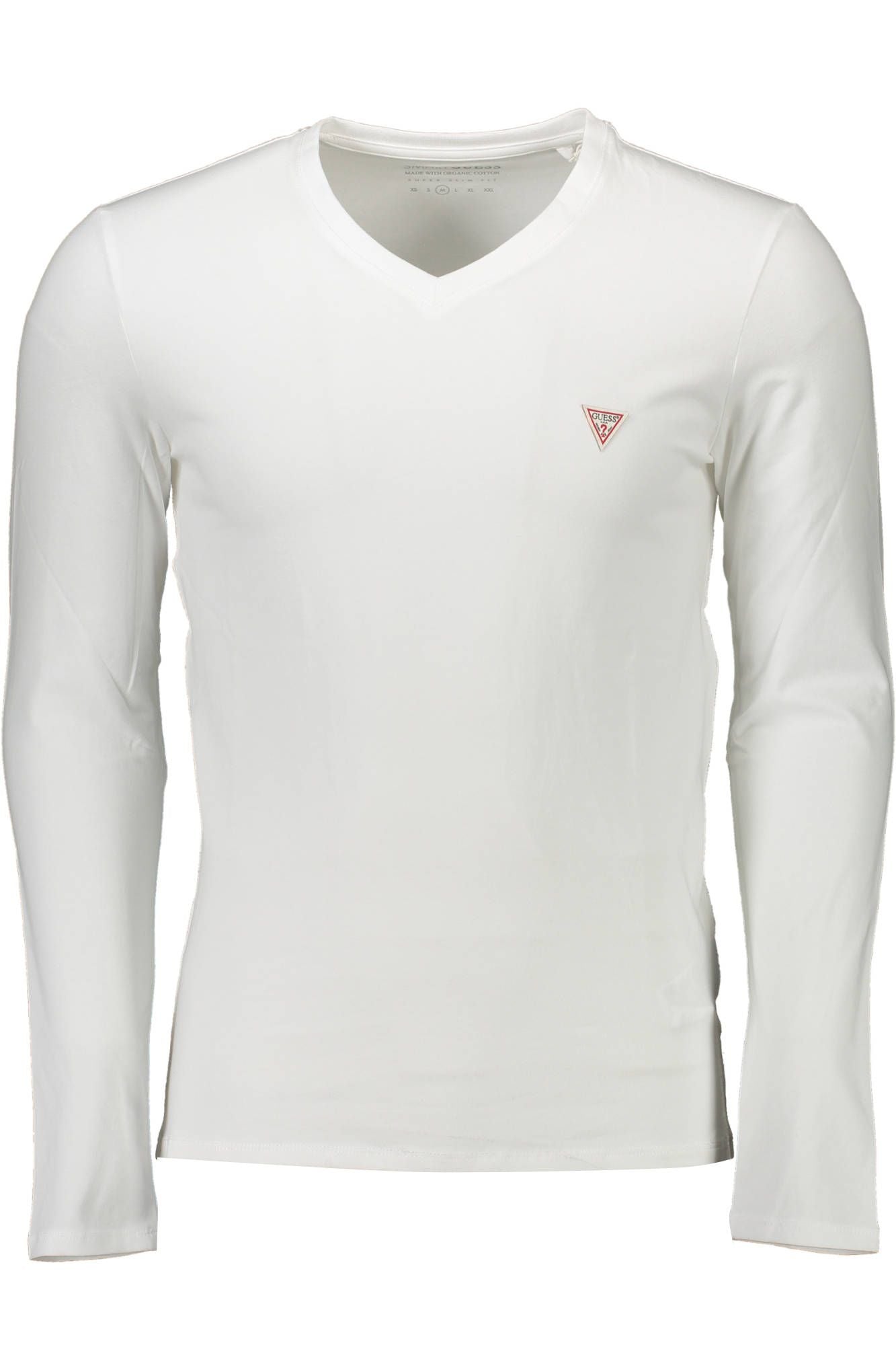 Sleek White V-Neck Organic Tee - Slim Fit