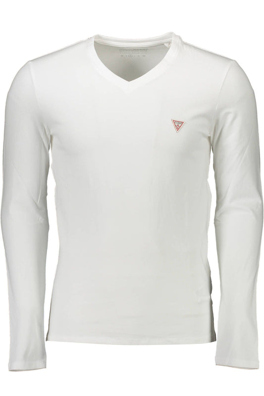 Sleek White V-Neck Organic Tee - Slim Fit