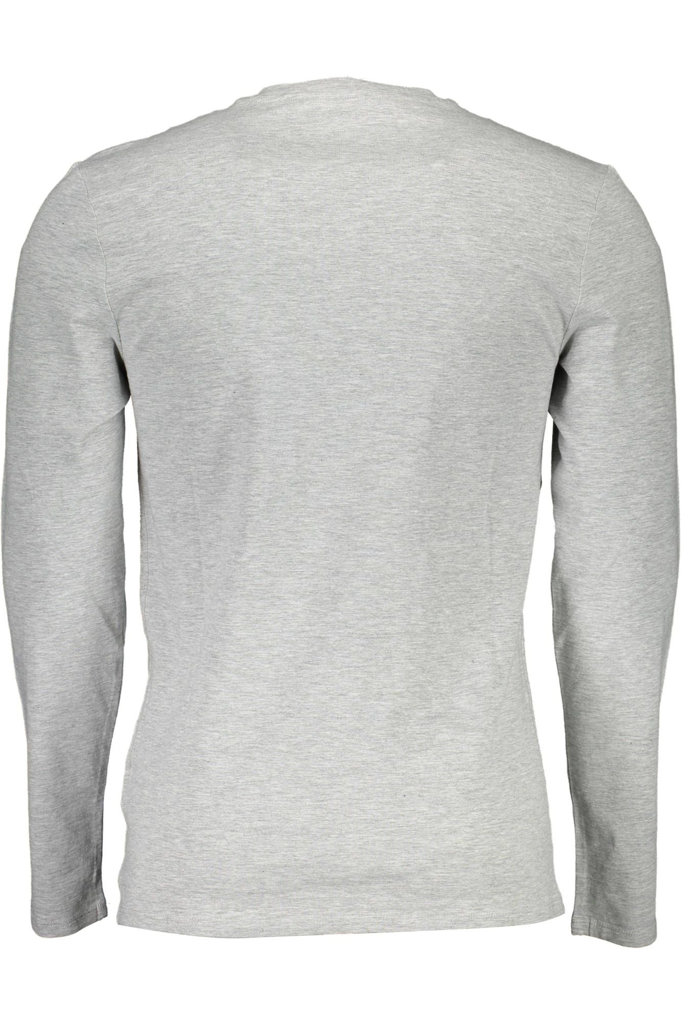 Slim Fit V-Neck Logo Tee in Gray