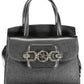 Sleek Black Polyurethane Handbag
