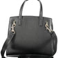 Sleek Black Polyurethane Handbag