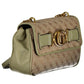 Chic Green Chain-Trim Shoulder Bag