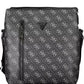 Sleek Black Shoulder Bag with Contrasting Details