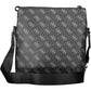 Sleek Black Shoulder Bag with Contrasting Details