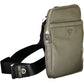 Urban Chic Green Shoulder Bag with Logo Accents