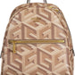 Chic Brown Backpack with Elegant Logo Detailing