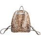 Chic Brown Backpack with Elegant Logo Detailing