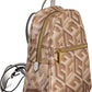 Chic Brown Backpack with Elegant Logo Detailing