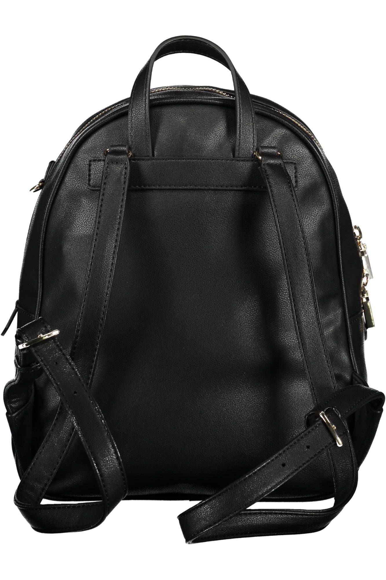 Elegant Black Polyurethane Backpack