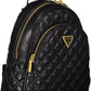 Elegant Black Logo Backpack with Contrasting Details