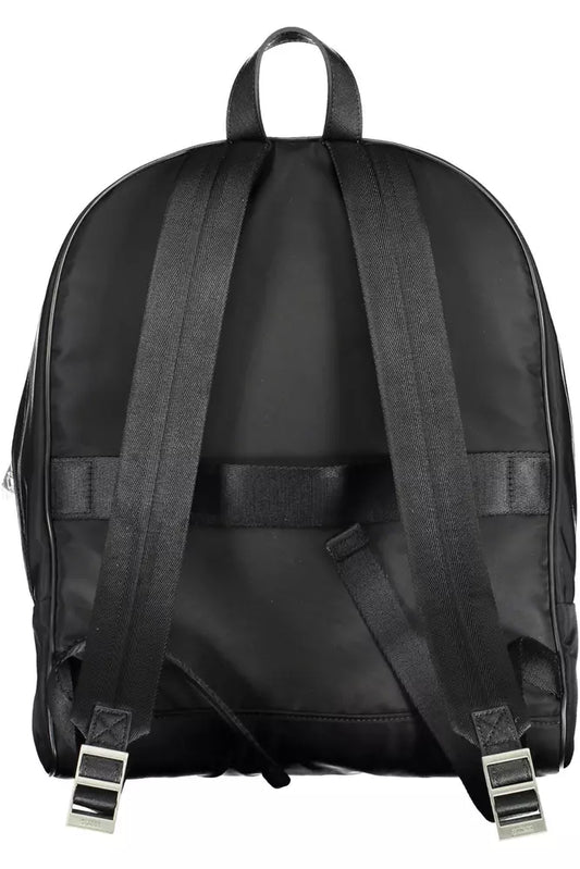 Sleek Black Nylon Backpack with Laptop Compartment