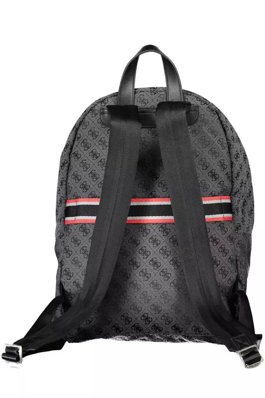 Dapper Black Backpack with Laptop Space & Logo Detail