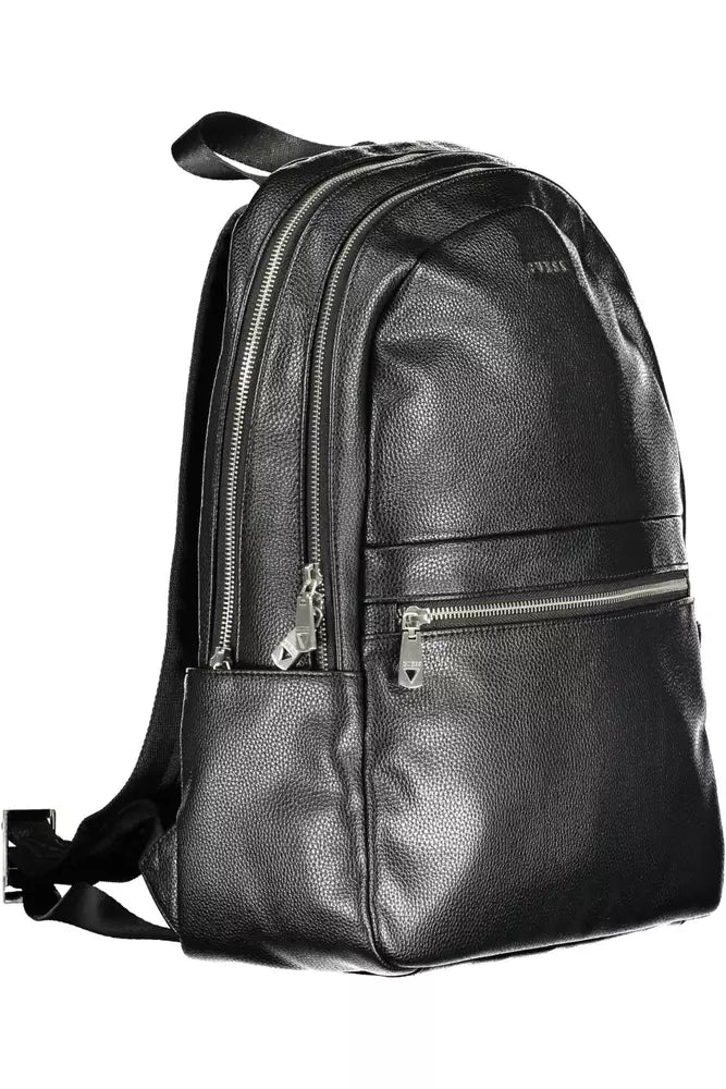 Sleek Dual-Compartment Black Backpack