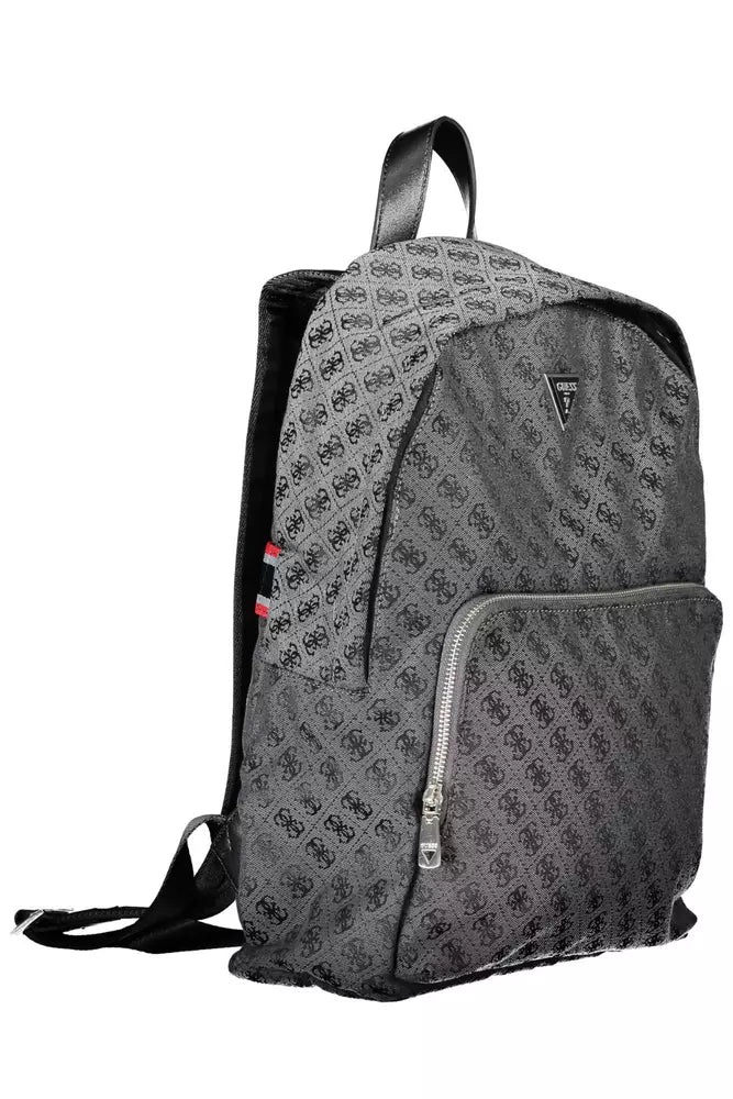 Dapper Black Backpack with Laptop Space & Logo Detail