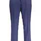 Chic Blue Trousers with Elegant Weave
