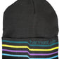 Sleek Black Wool Blend Cap with Embroidery