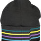Sleek Black Wool Blend Cap with Embroidery