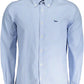 Elegant Light Blue Button-Down Organic Shirt