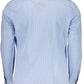 Elegant Light Blue Slim Fit Shirt with French Collar