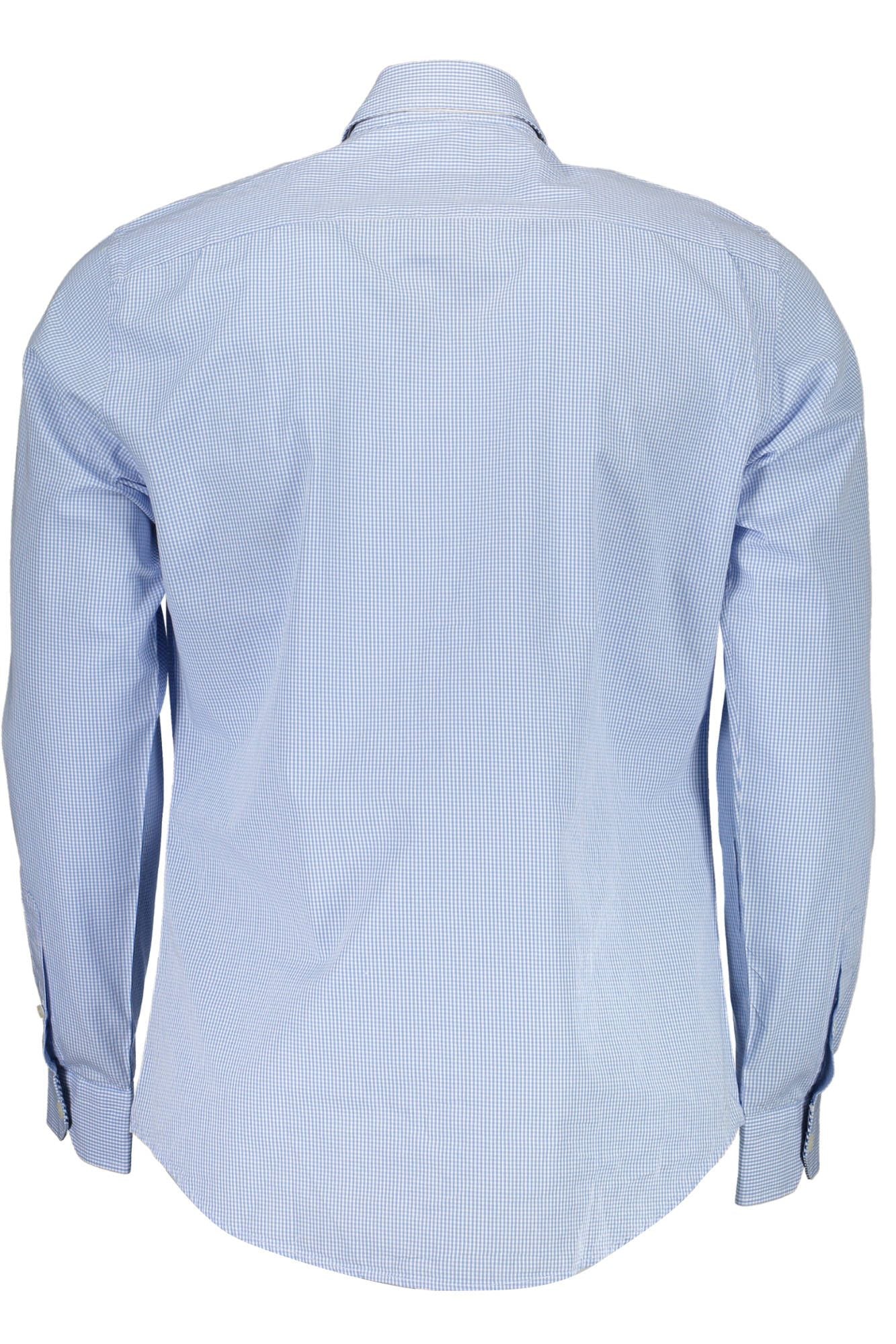 Elegant Light Blue Slim Fit Shirt with French Collar