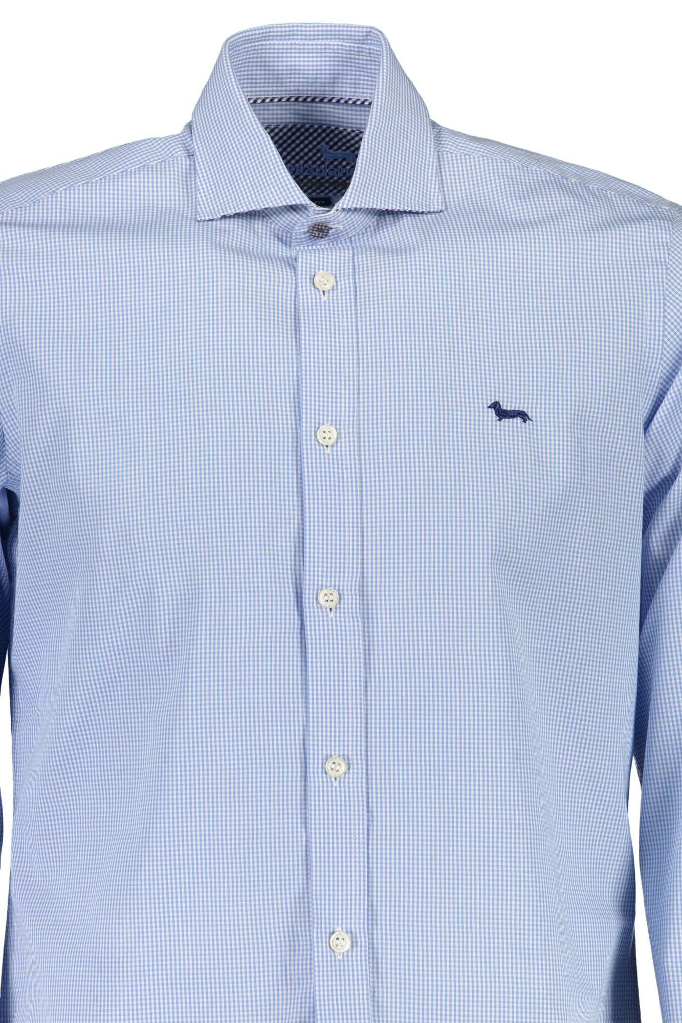 Elegant Light Blue Slim Fit Shirt with French Collar