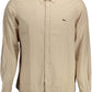 Chic Beige Cotton Shirt with Contrast Details
