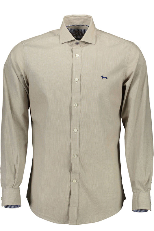 Elegant Beige Narrow Fit Cotton Shirt