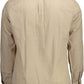 Chic Beige Cotton Shirt with Contrast Details