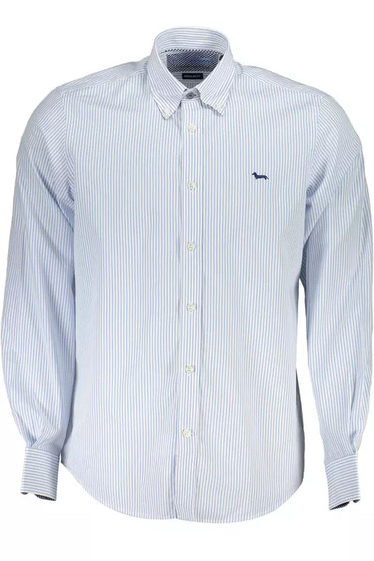 Elegant White Cotton Button-Down Shirt