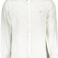Elegant White Cotton Shirt with Contrasting Cuffs