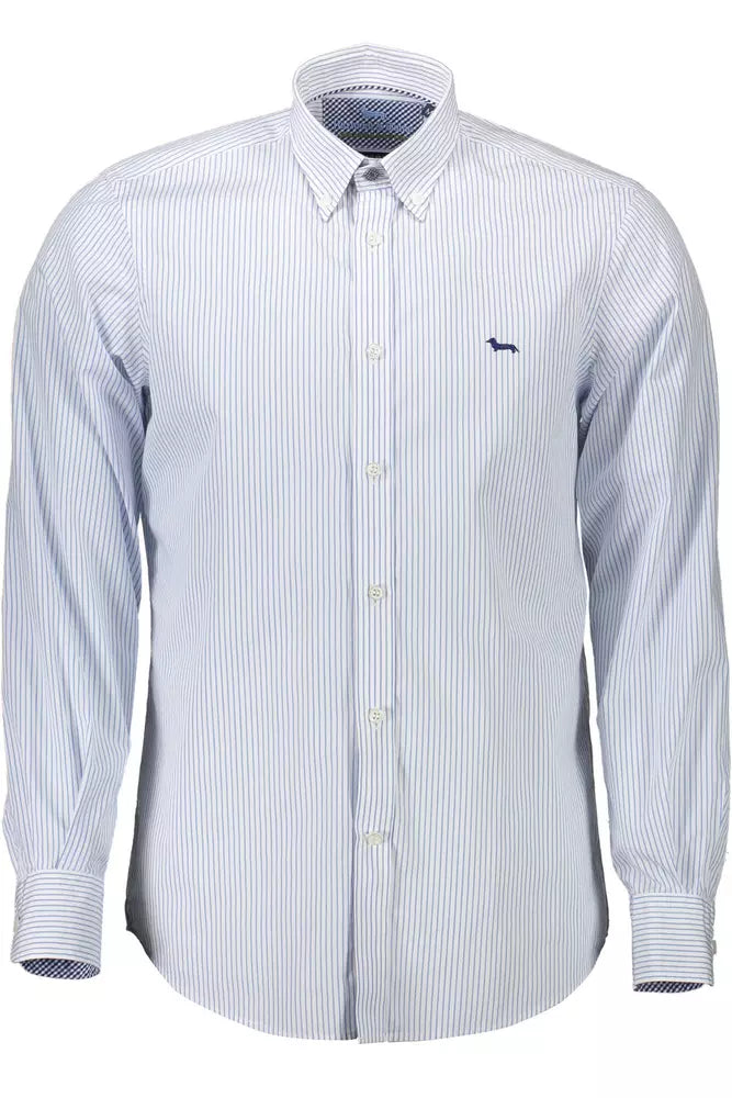 Elegant White Cotton Button-Down Shirt