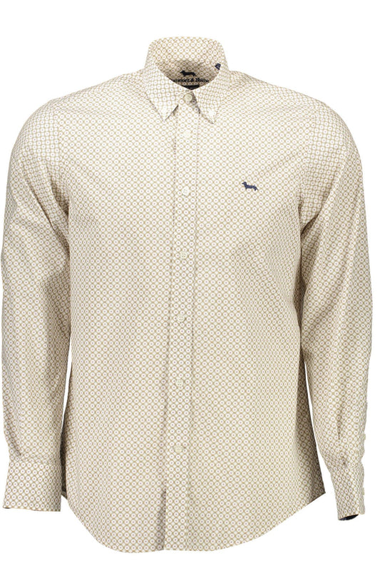 Elegant White Button-Down Men's Shirt