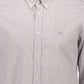 Elegant White Cotton Shirt with Contrasting Cuffs