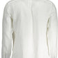 Elegant White Linen Shirt with Contrasting Cuffs