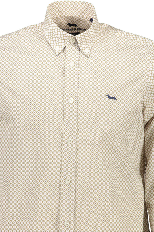 Elegant White Button-Down Men's Shirt