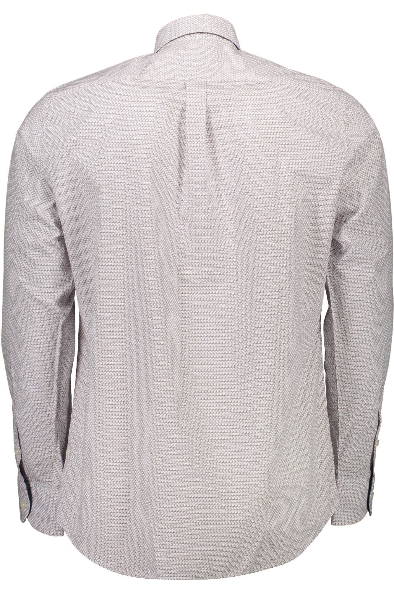 Elegant White Cotton Shirt with Contrasting Cuffs