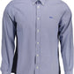 Elegant Blue Long Sleeve Button-Down Shirt