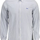 Elegant Blue Long Sleeve Cotton Shirt