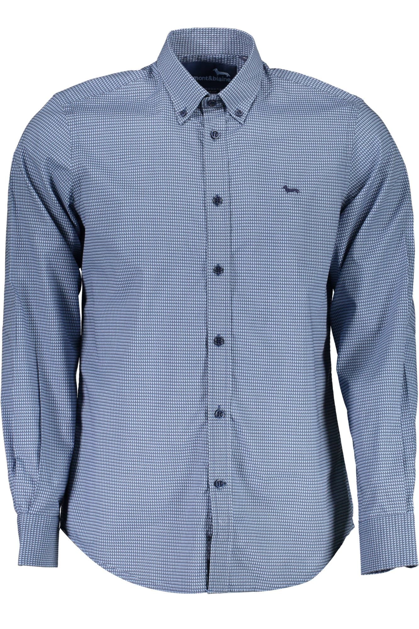 Elegant Blue Long Sleeve Button-Down Shirt