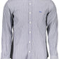 Sleek Blue Organic Cotton Shirt with Logo