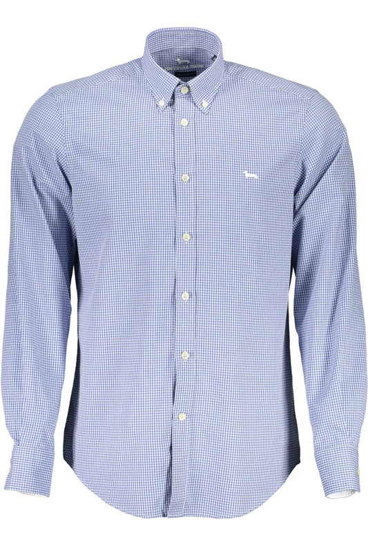 Elegant Blue Button-Down Cotton Shirt