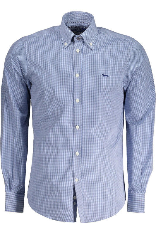 Elegant Blue Organic Cotton Shirt for Men