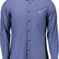 Elegant Blue Cotton Button-Down Shirt